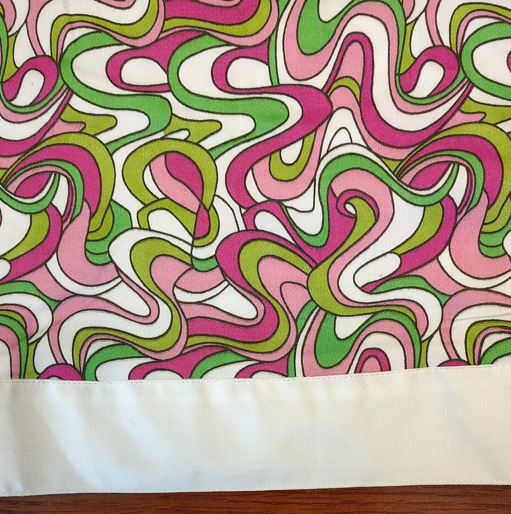 NWT TIZZIE PINK GREEN MOD SPLIT NECK COTTON DRESS with POCKETS WOMEN'S Sz XL. - Picture 5 of 8